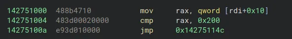 Patched branch instruction forcing the sign text update path regardless of length