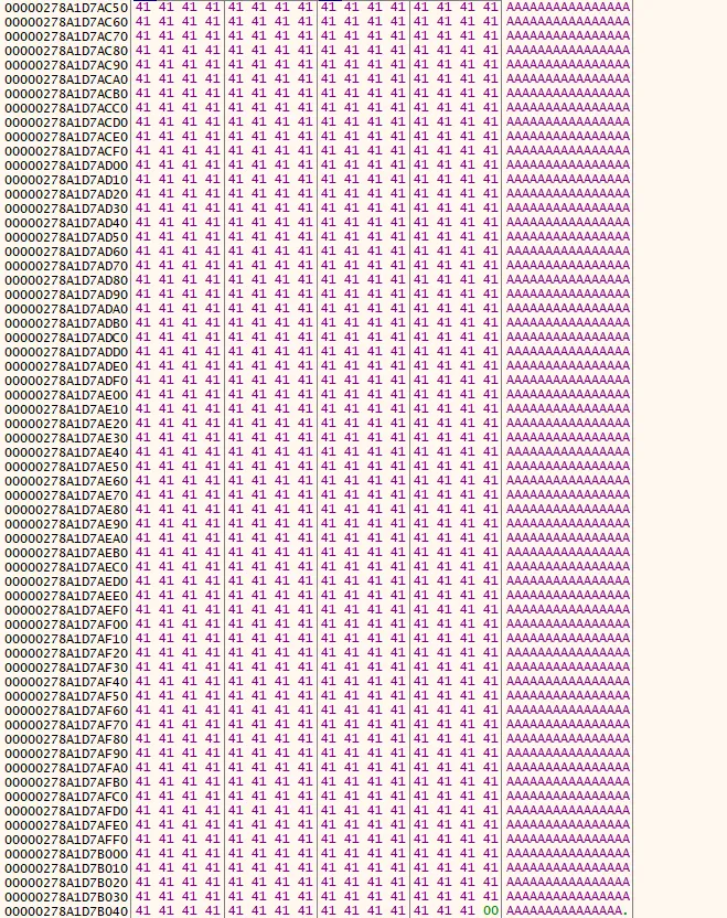 Debugger view showing the client allocating a 1024-byte sign text buffer after the server patch