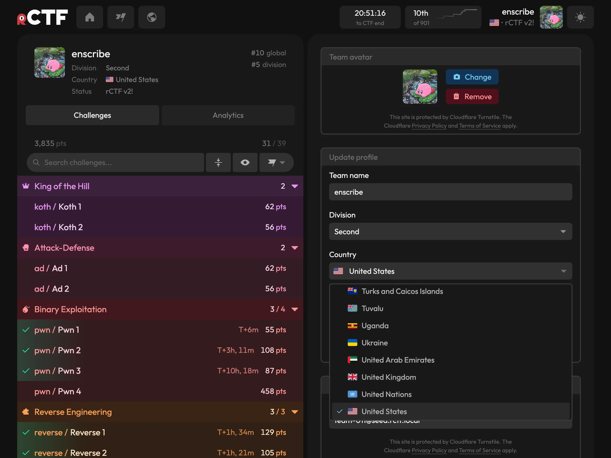 Profile config