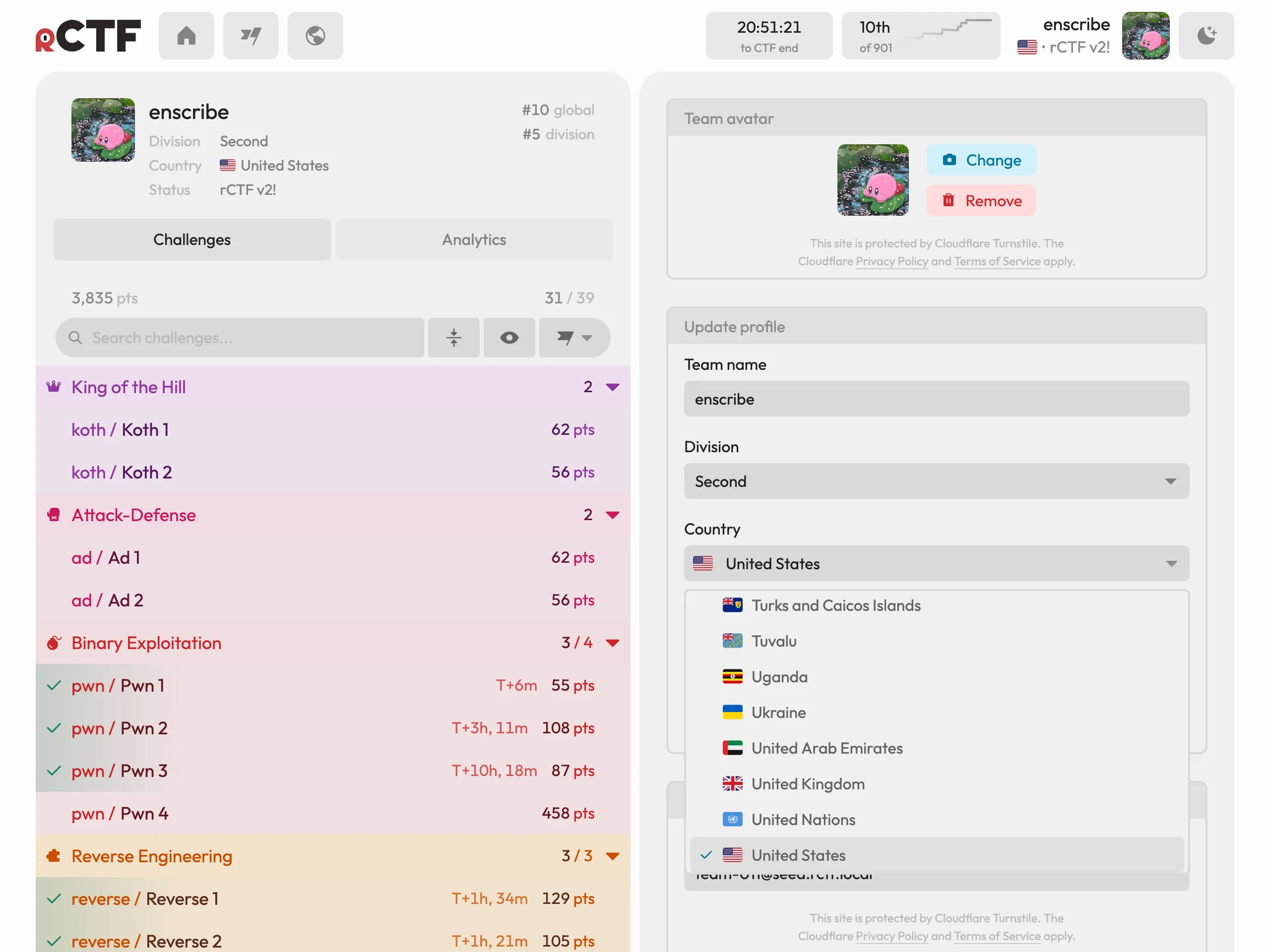 Profile config