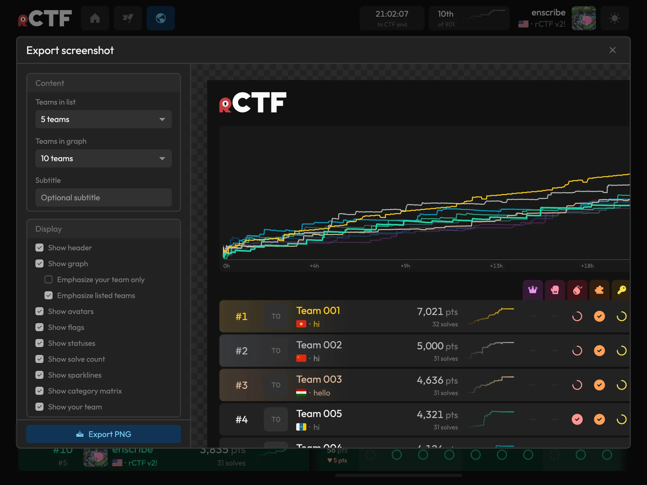 Screenshot mode
