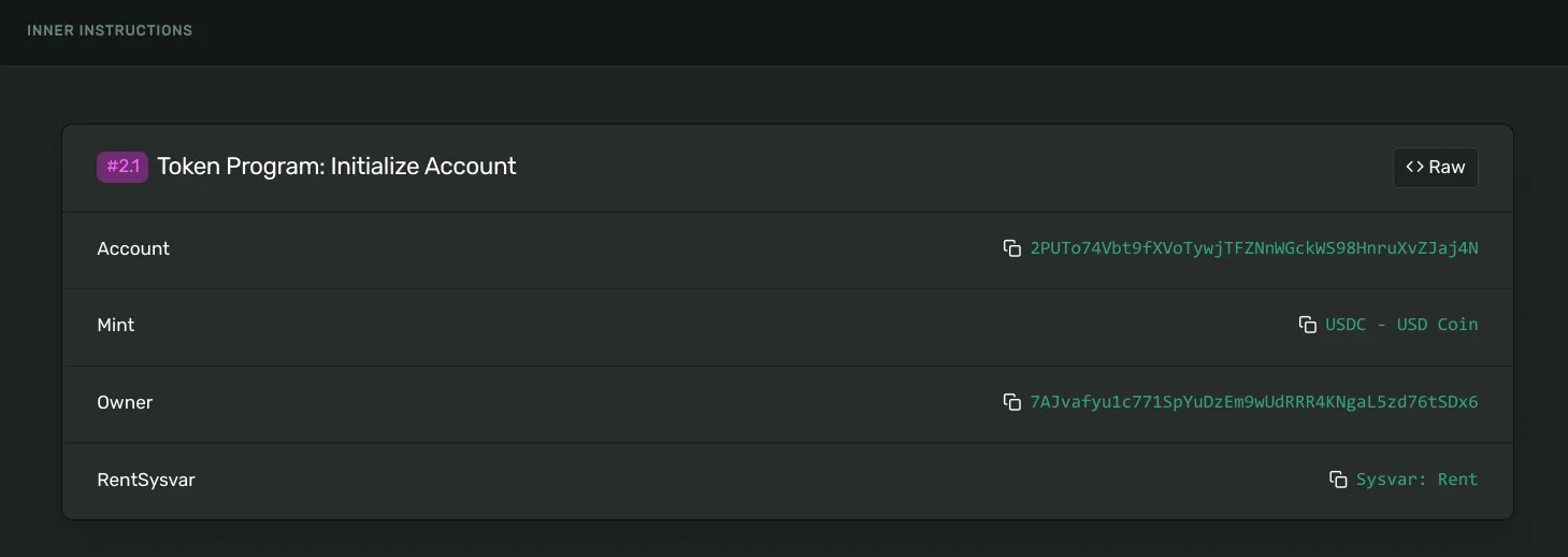 Explorer view of transaction 2, where the developer’s initialization attempt fails